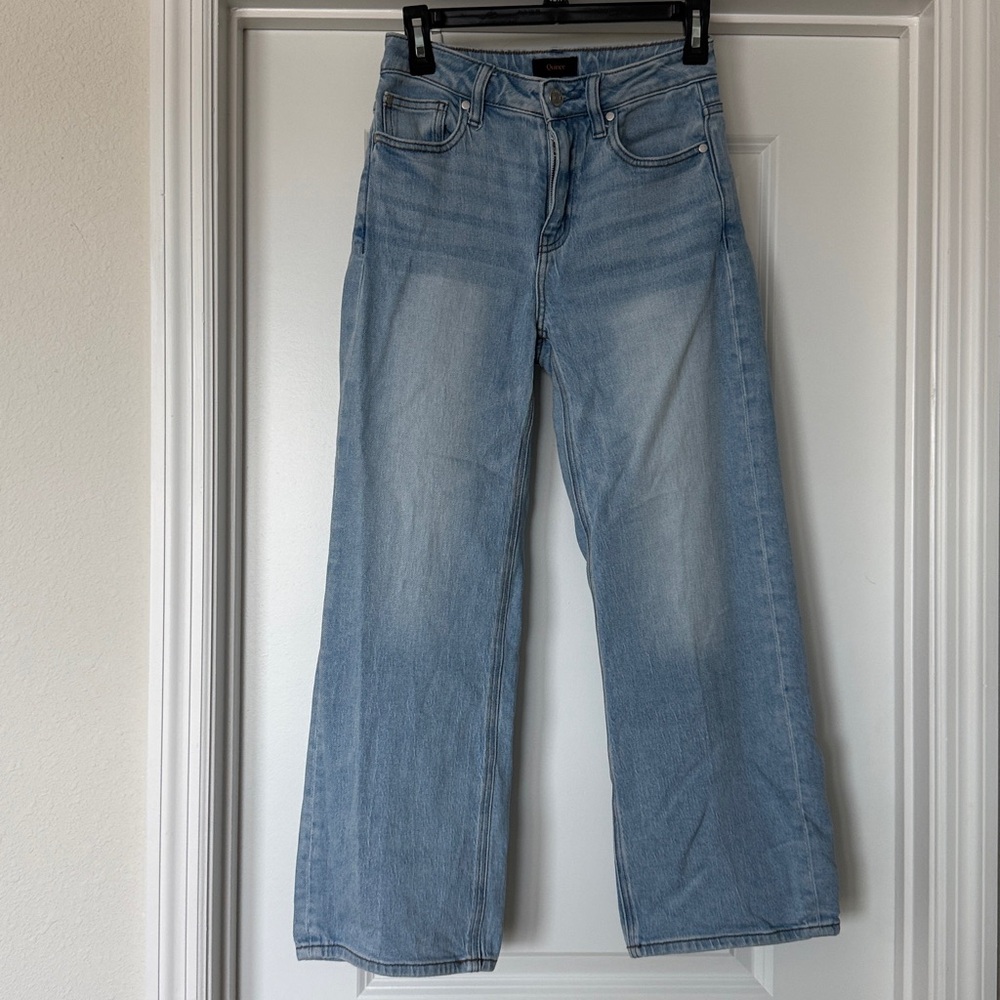 Quince Light Wash Denim Organic Cotton High Rise Wide Leg Jeans Size 25